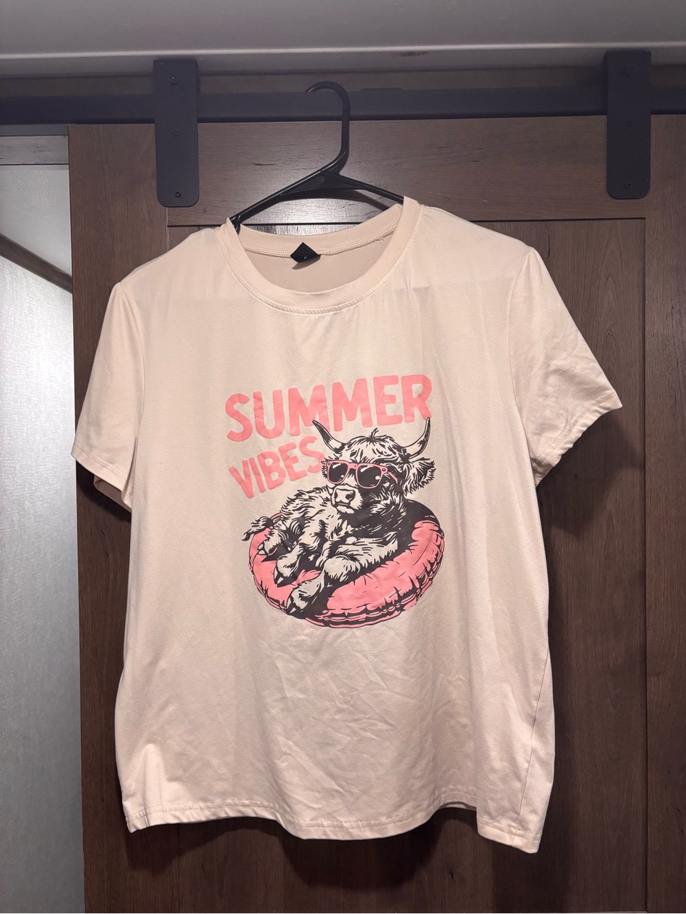 SHEIN White Tee with Pink "Summer Vibes" Graphic